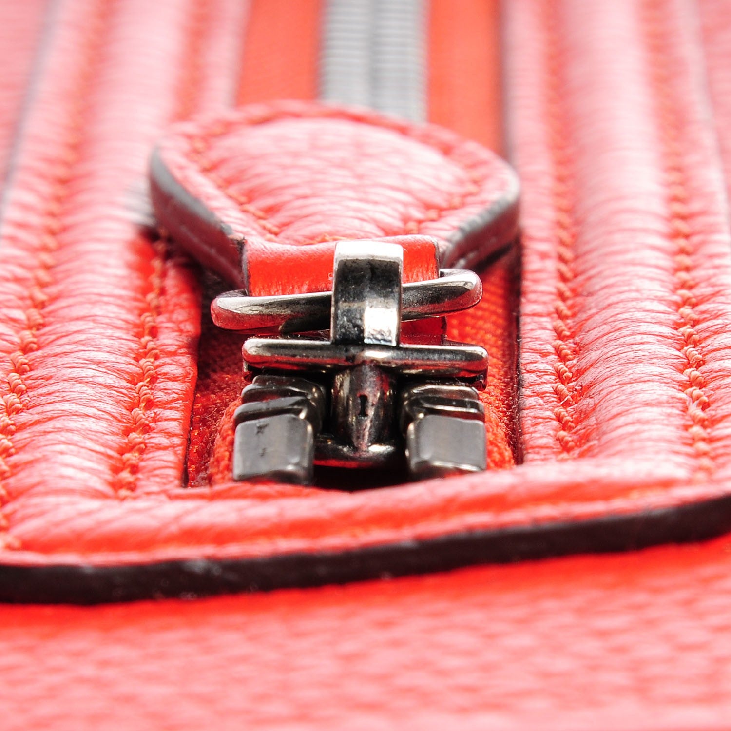 Celine Drummed Calfskin Mini Luggage Vermillion 5 of 8