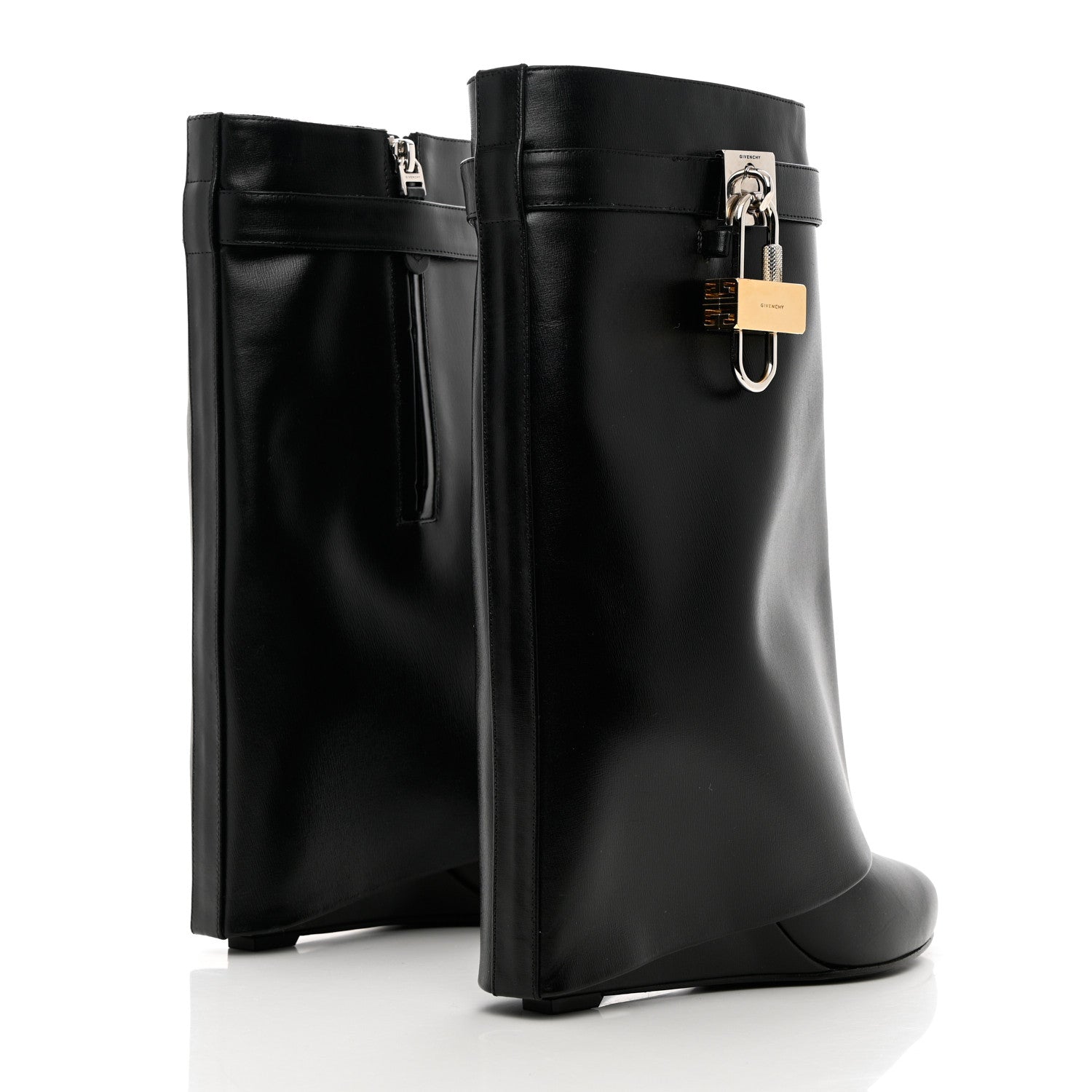 Givenchy Calfskin Shark Lock Ankle Boots 40 Black 4 of 10