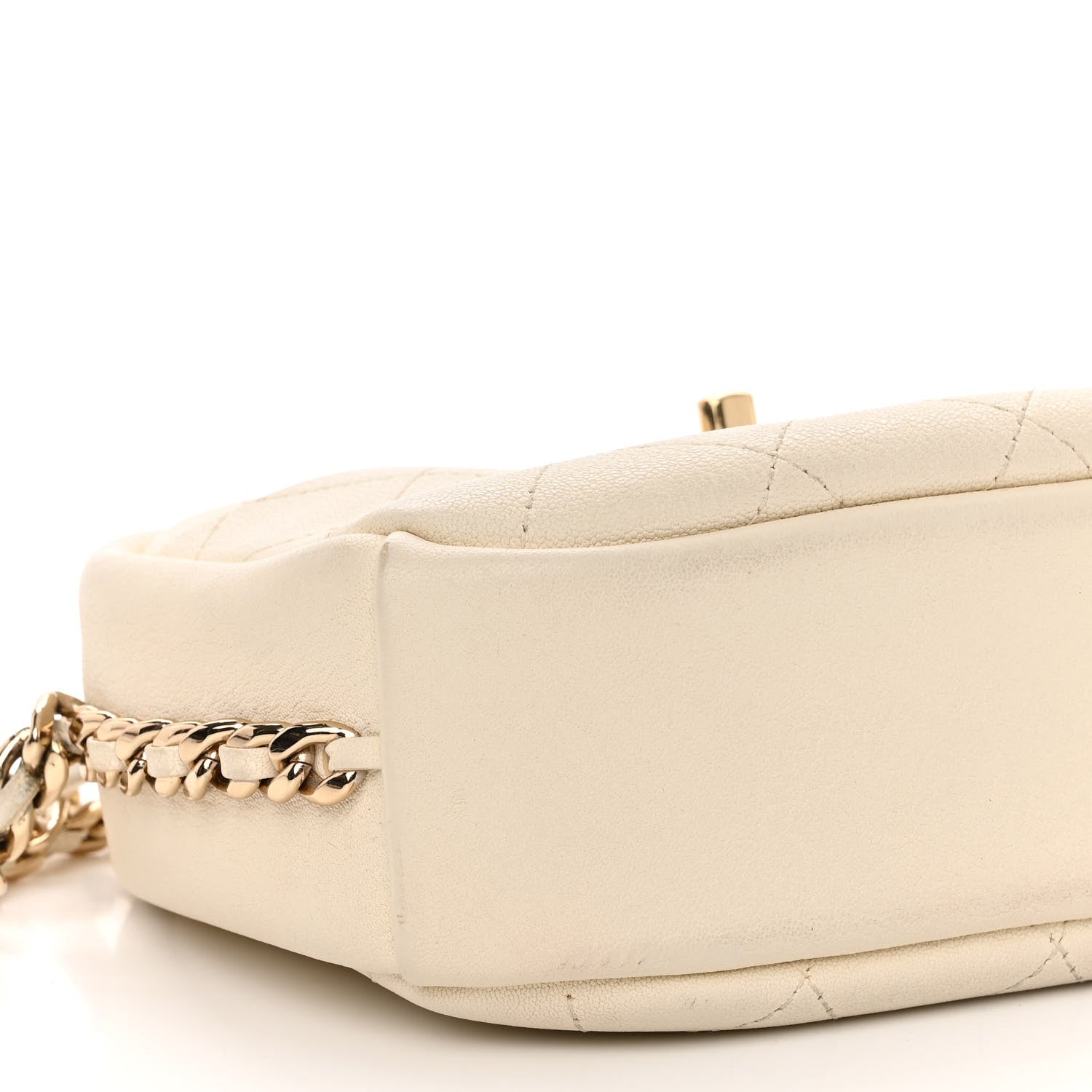 Chanel Goatskin Quilted Small Casual Trip Camera Case White 9 of 10
