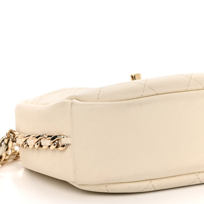 Chanel Goatskin Quilted Small Casual Trip Camera Case White 9 of 10