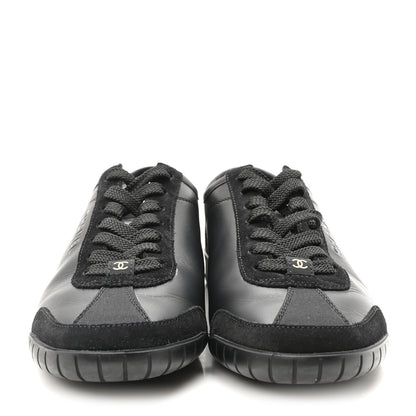 Chanel Calfskin Suede Sneakers 36 Black 3 of 8