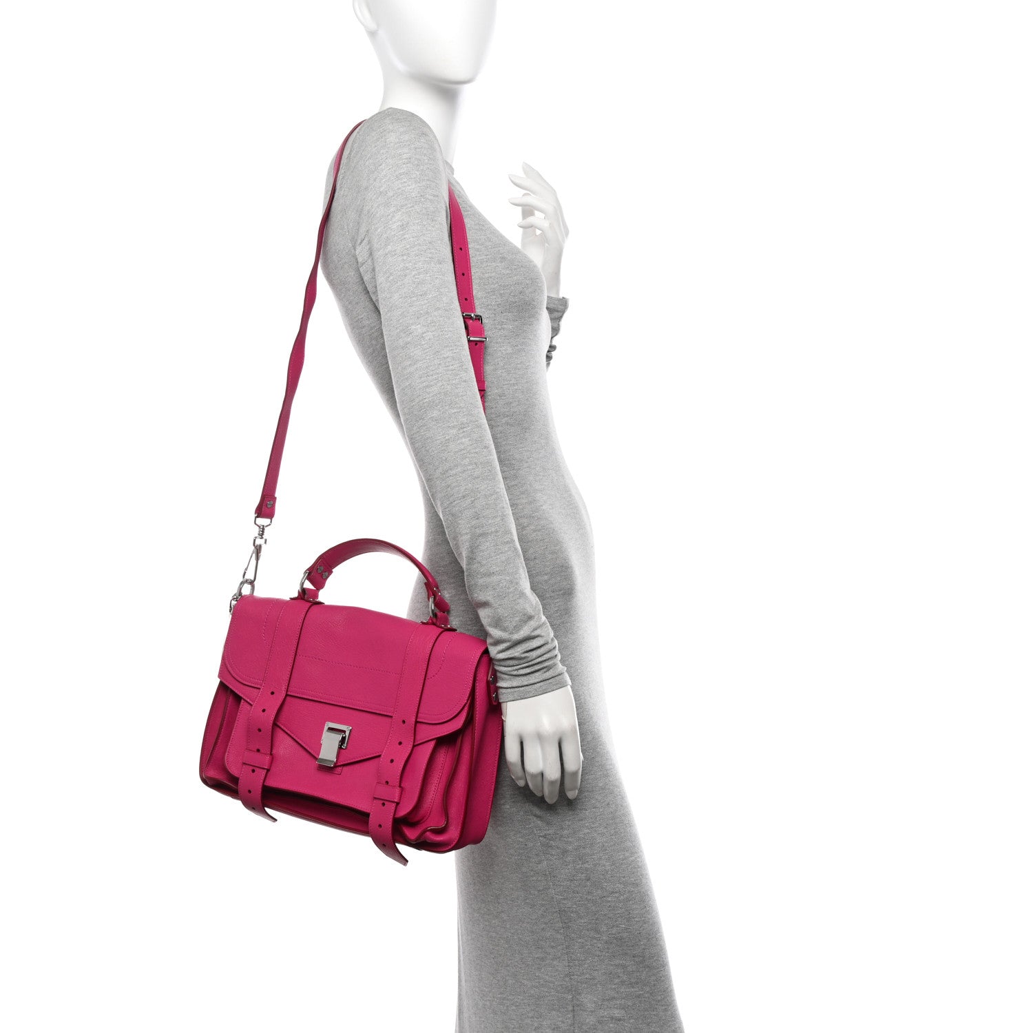 Proenza Schouler Lambskin Medium PS1 Satchel Fuchsia 2 of 15