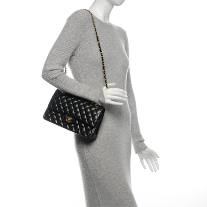 Chanel Lambskin Quilted Medium Double Flap Black 2 of 8