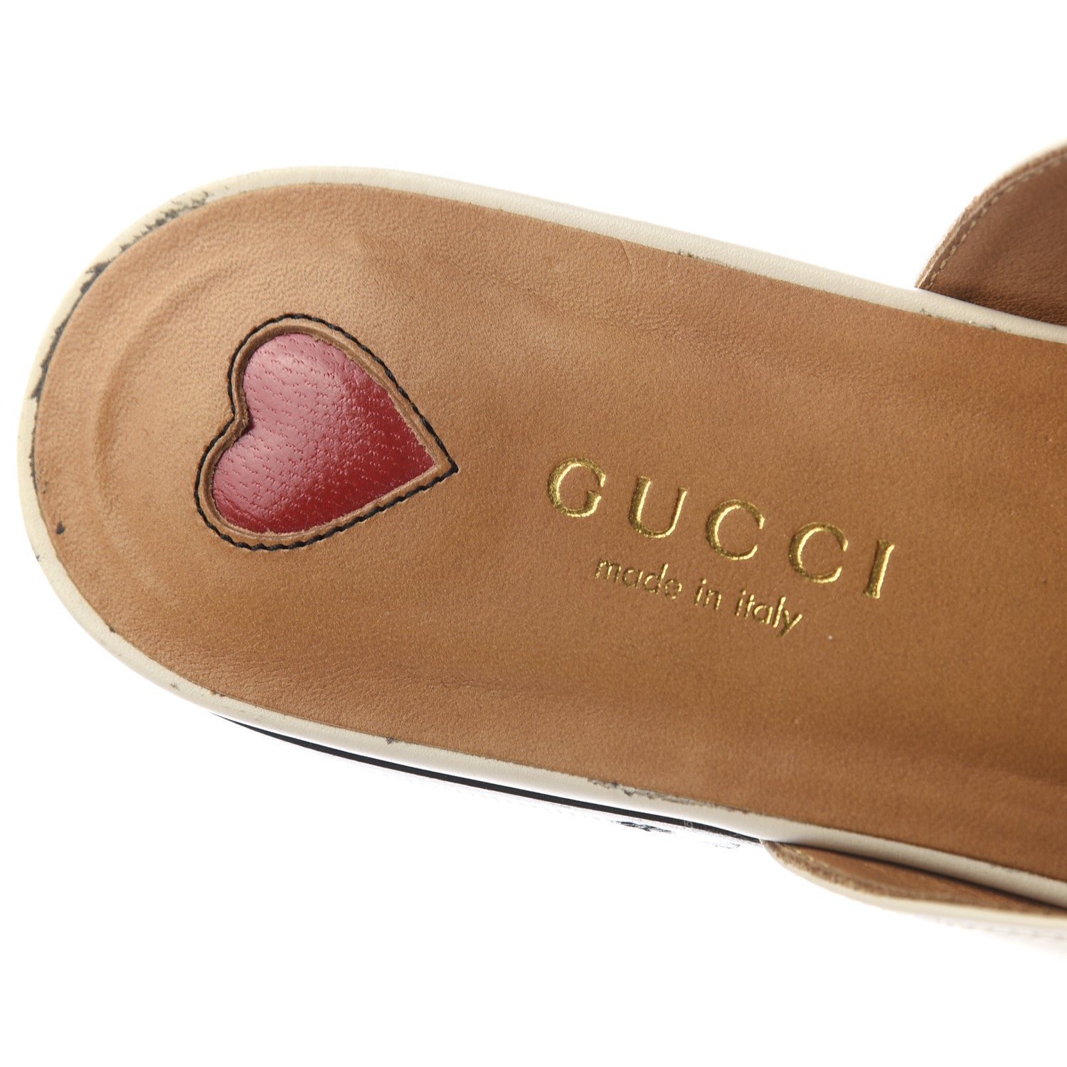 Gucci Calfskin Web Womens Peyton GG Slippers 35 Mystic White 6 of 11