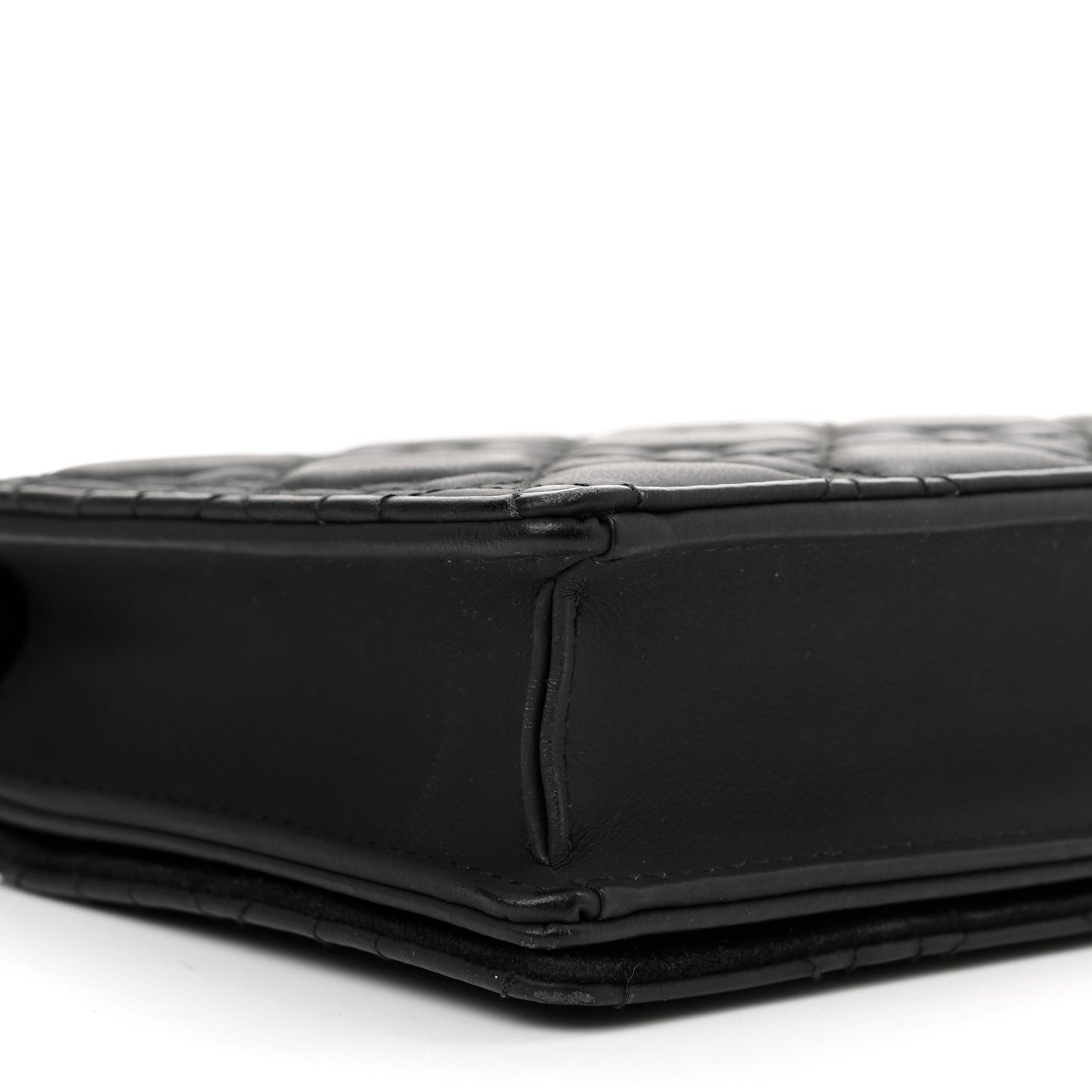 Ultra Matte Calfskin Cannage Lady Dior Clutch Black