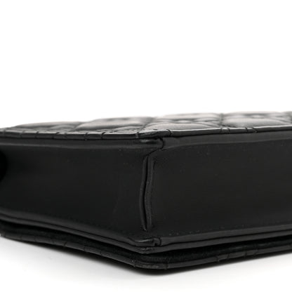 Christian Dior Ultra Matte Calfskin Cannage Lady Dior Clutch Black 9 of 12