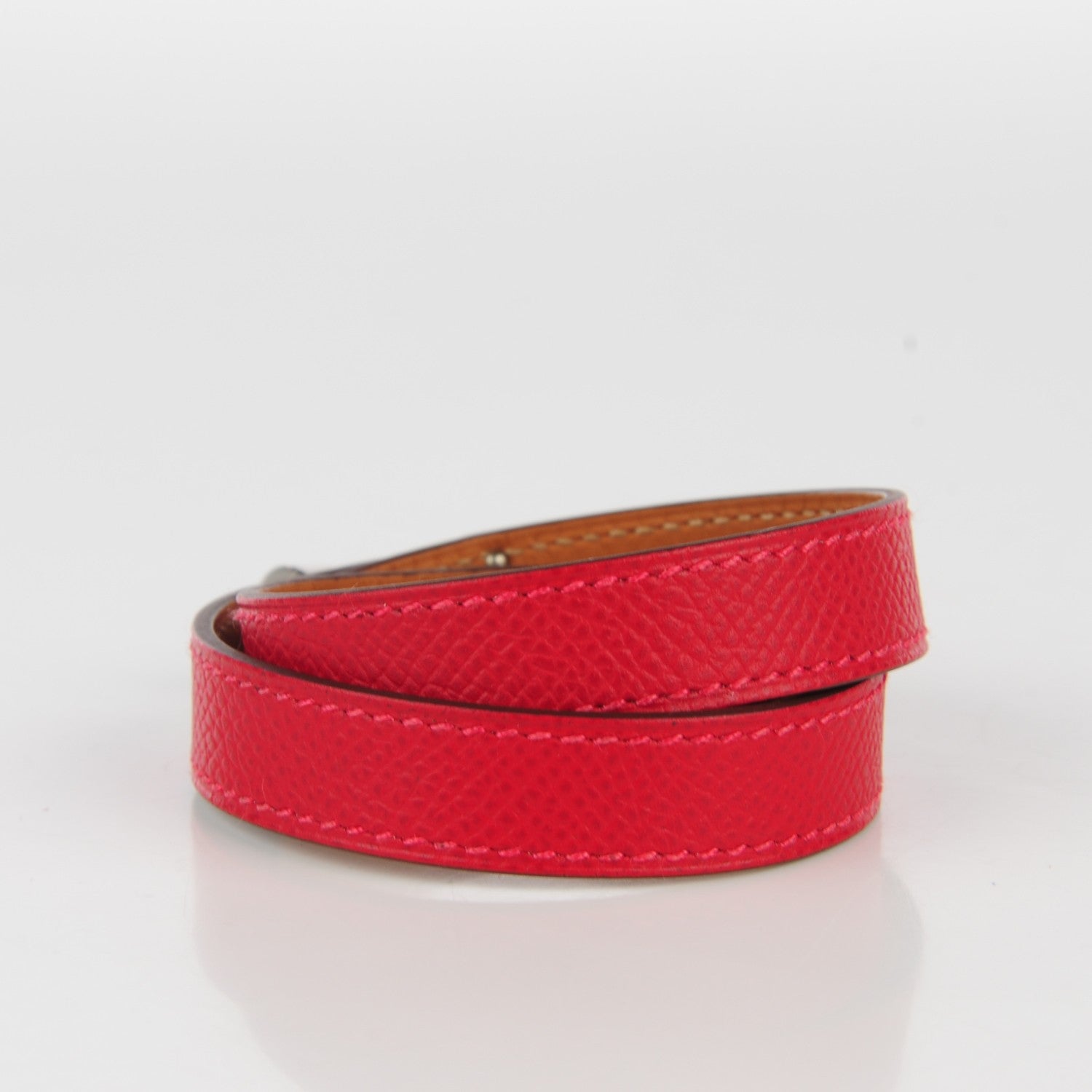 Hermes Epsom Kelly Double Tour Bracelet S Rouge Casaque 3 of 8
