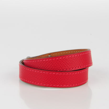 Hermes Epsom Kelly Double Tour Bracelet S Rouge Casaque 3 of 8