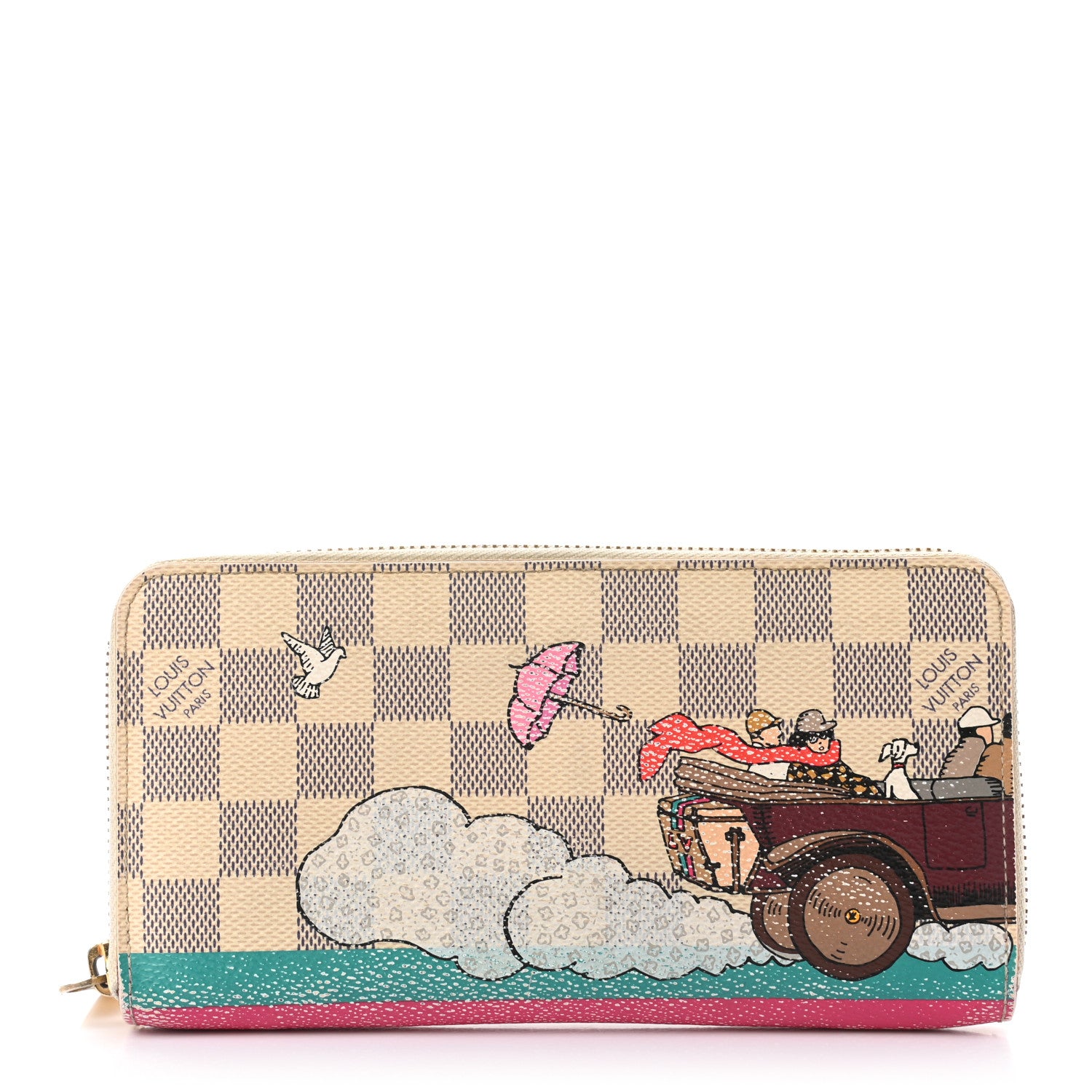 Louis Vuitton Damier Azur 2015 Christmas Animation Zippy Wallet Hibiscus 1 of 7