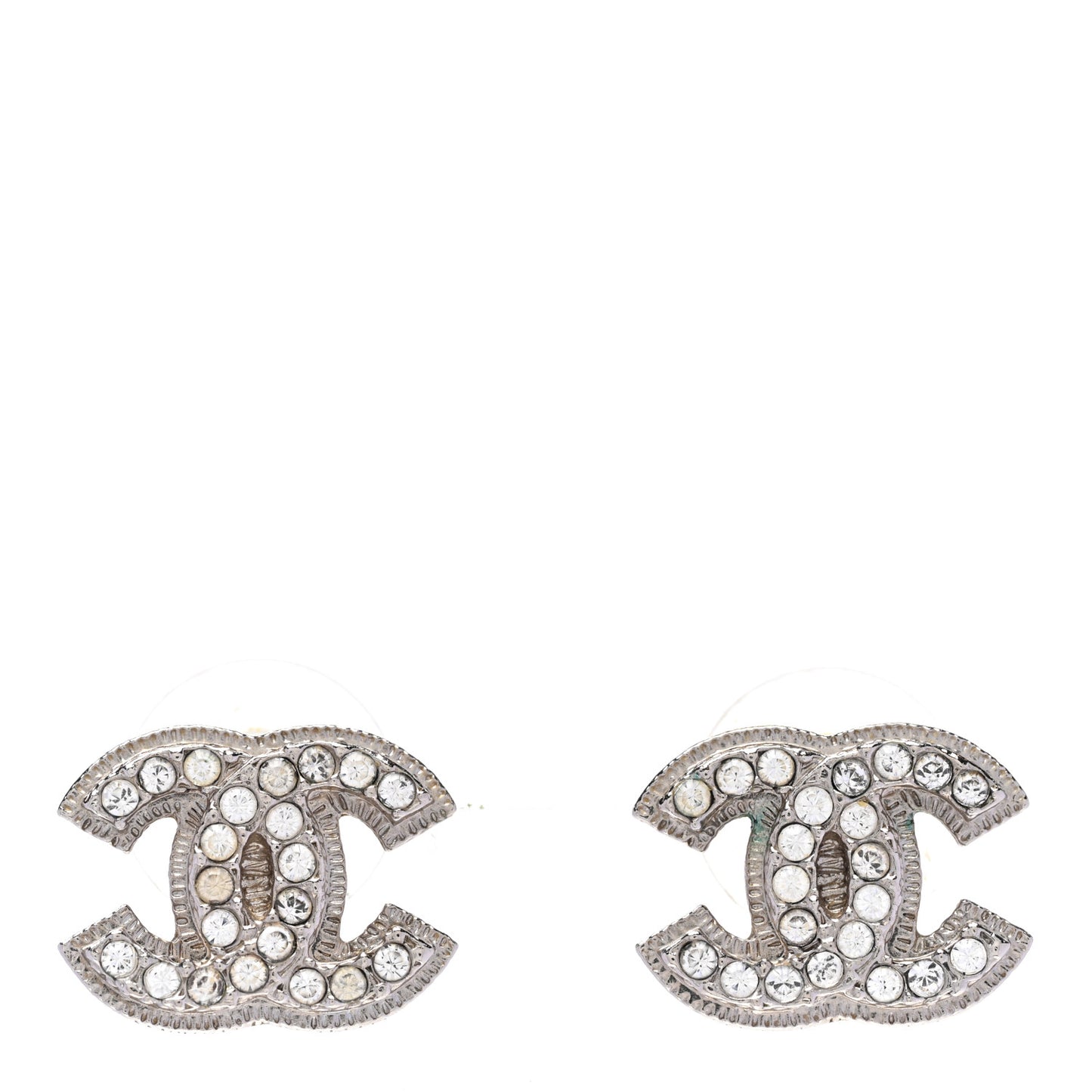 Crystal Mini CC Earrings Silver