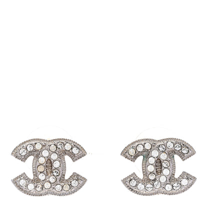 Chanel Crystal Mini CC Earrings Silver 1 of 4