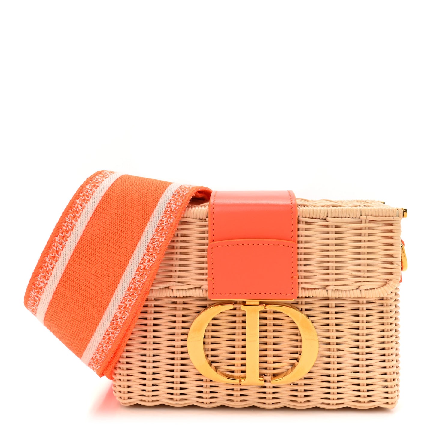 Wicker Oblique 30 Montaigne Box Bag Fluorescent Orange