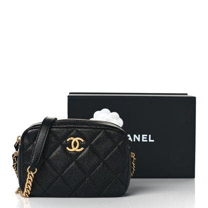 Chanel Shiny Caviar Quilted Chain Melody Camera Bag Black 10 of 10