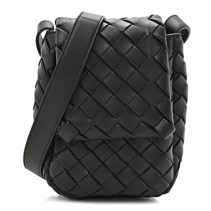 Bottega Veneta Nappa Intrecciato Mini Vertical Cobble Shoulder Bag Black 1 of 10