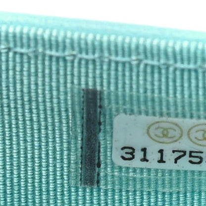 Chanel Lambskin Quilted Flap Card Holder Wallet Neon Blue 5 of 5