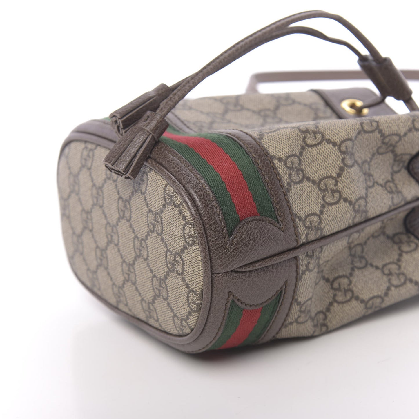 GG Supreme Monogram Web Mini Ophidia Bucket Bag Brown