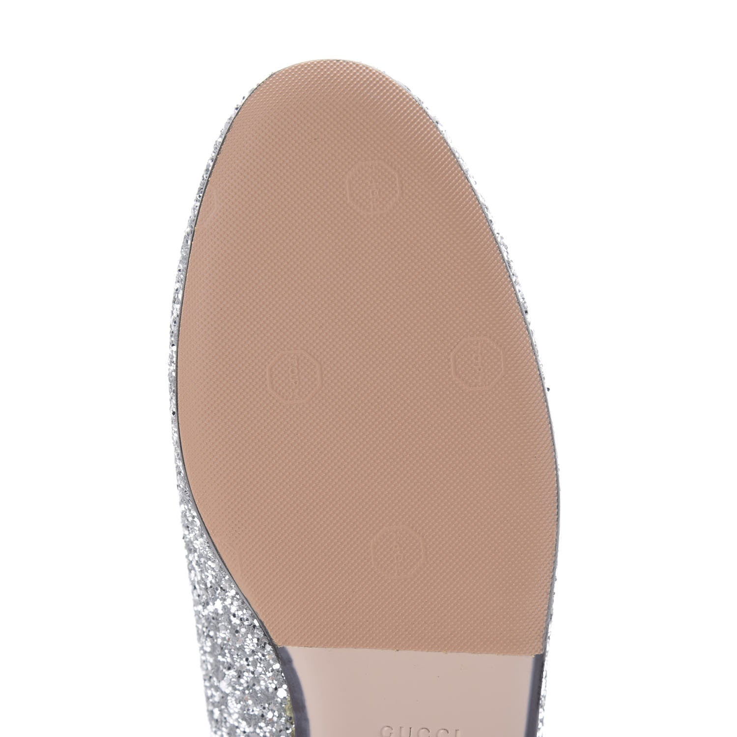 Gucci Glitter Womens Princetown Slippers 37.5 Silver 8 of 10