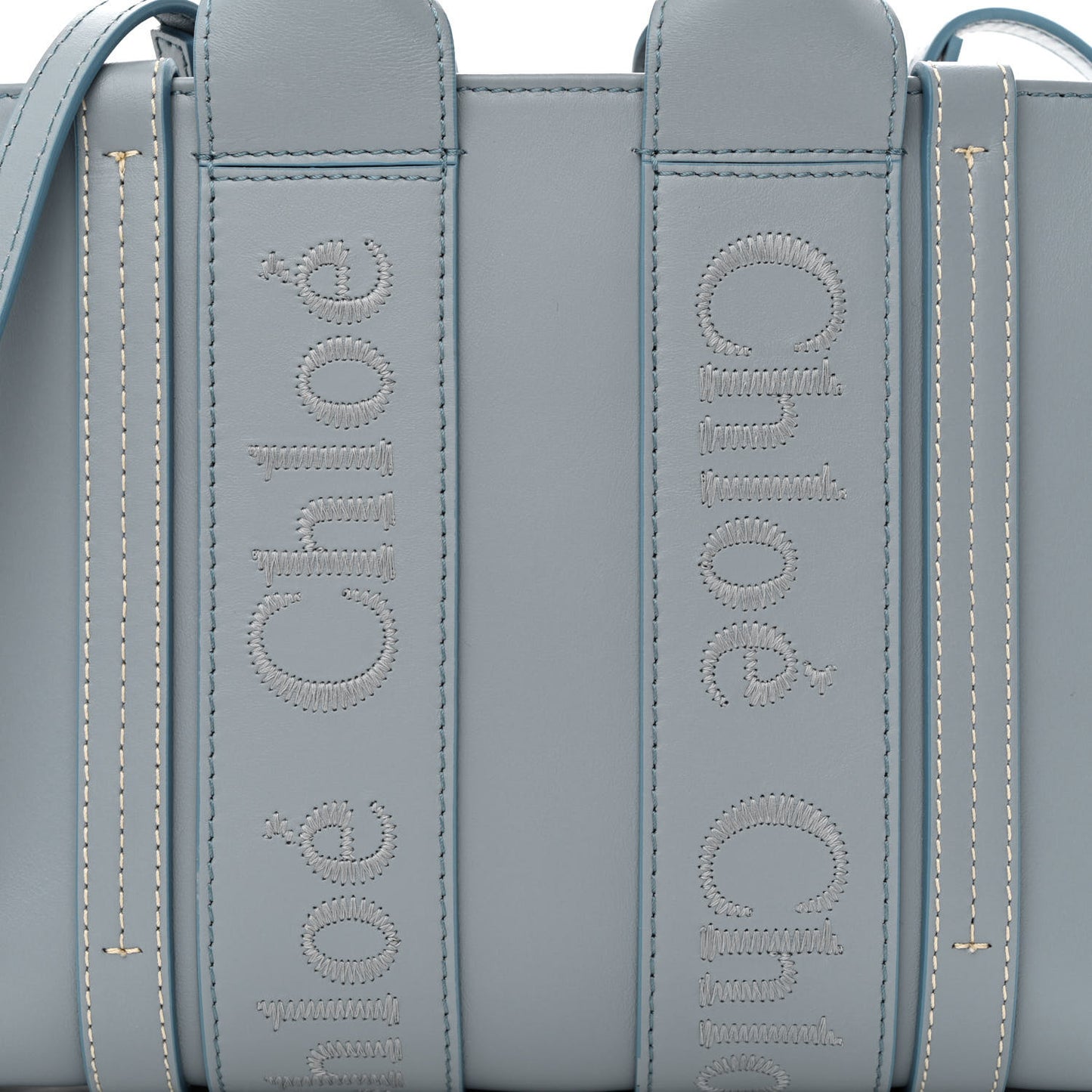 Calfskin Small Woody Tote Storm Blue