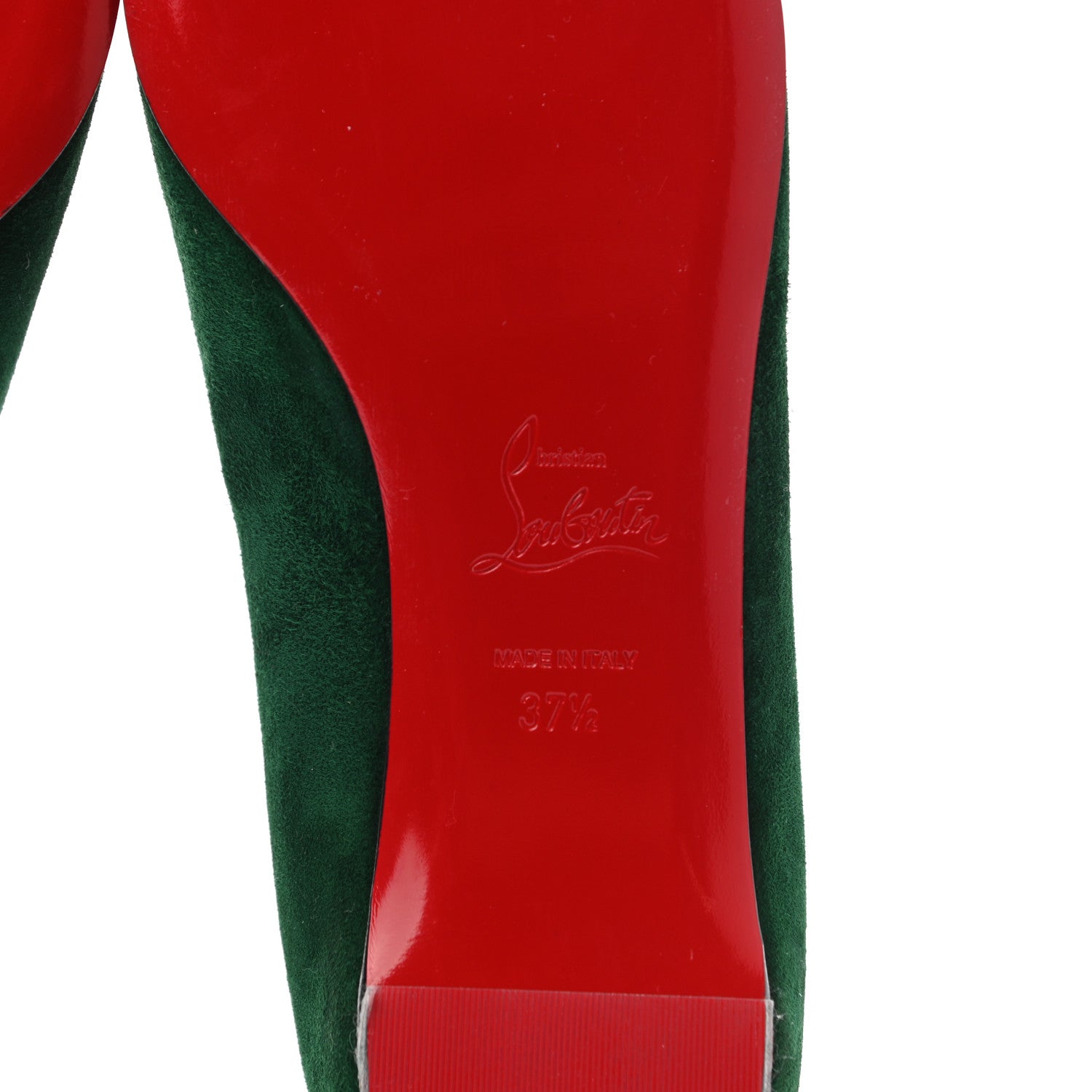 Christian Louboutin Veau Velours Specchio Toe Geo Pump Flat 37.5 Billard Bronze 6 of 7