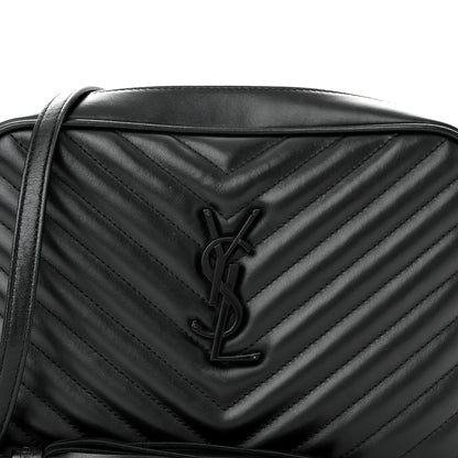 Saint Laurent Calfskin Matelasse Monogram Monochrome Lou Camera Bag Black 7 of 9