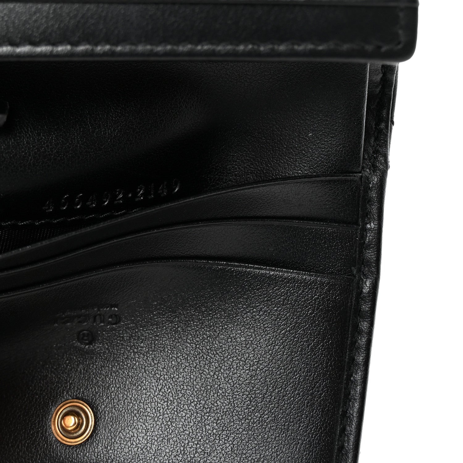 Gucci Calfskin Matelasse GG Marmont Card Case Wallet Black 7 of 8