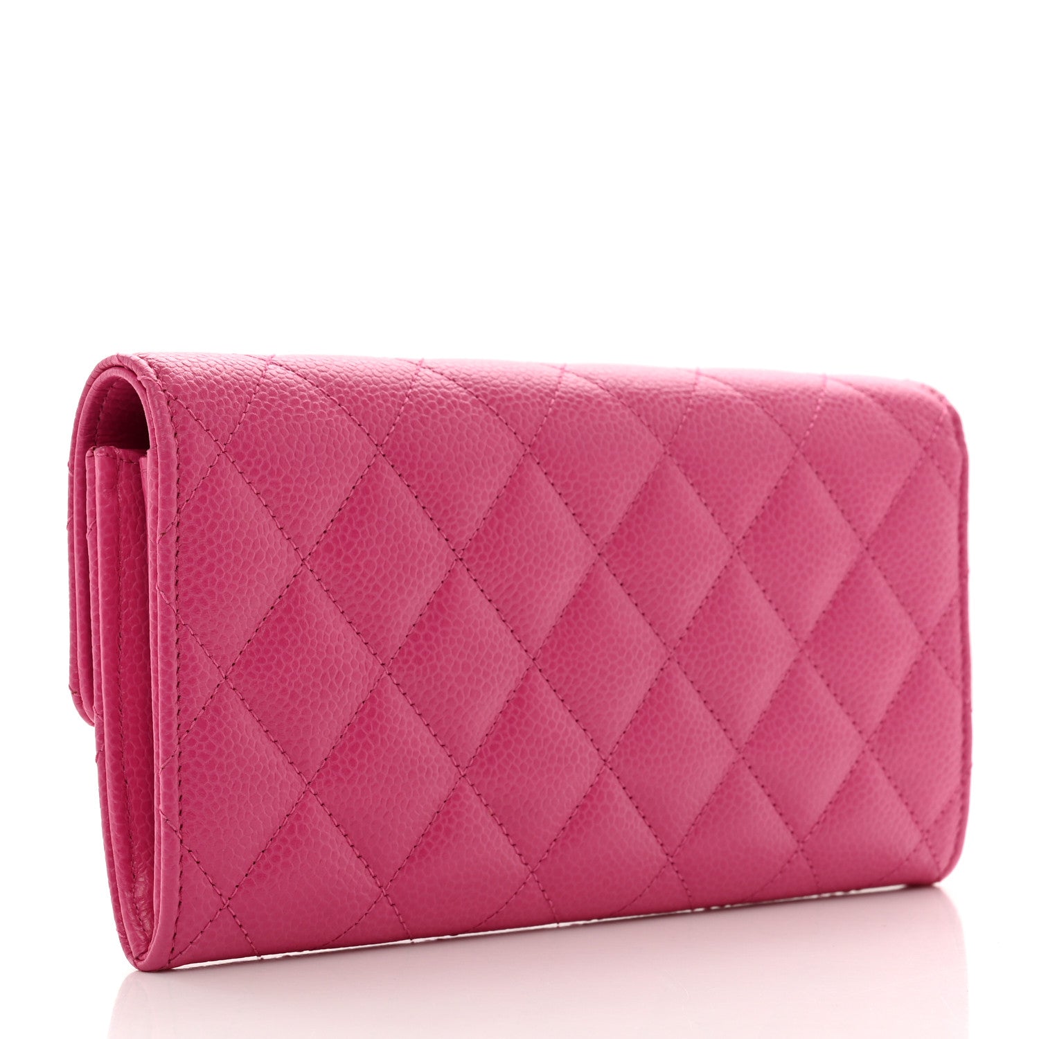 Chanel Caviar Quilted Large Gusset Flap Wallet Pink 3 of 9