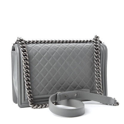 Chanel Calfskin Quilted New Medium Boy Flap Grey 3 of 10