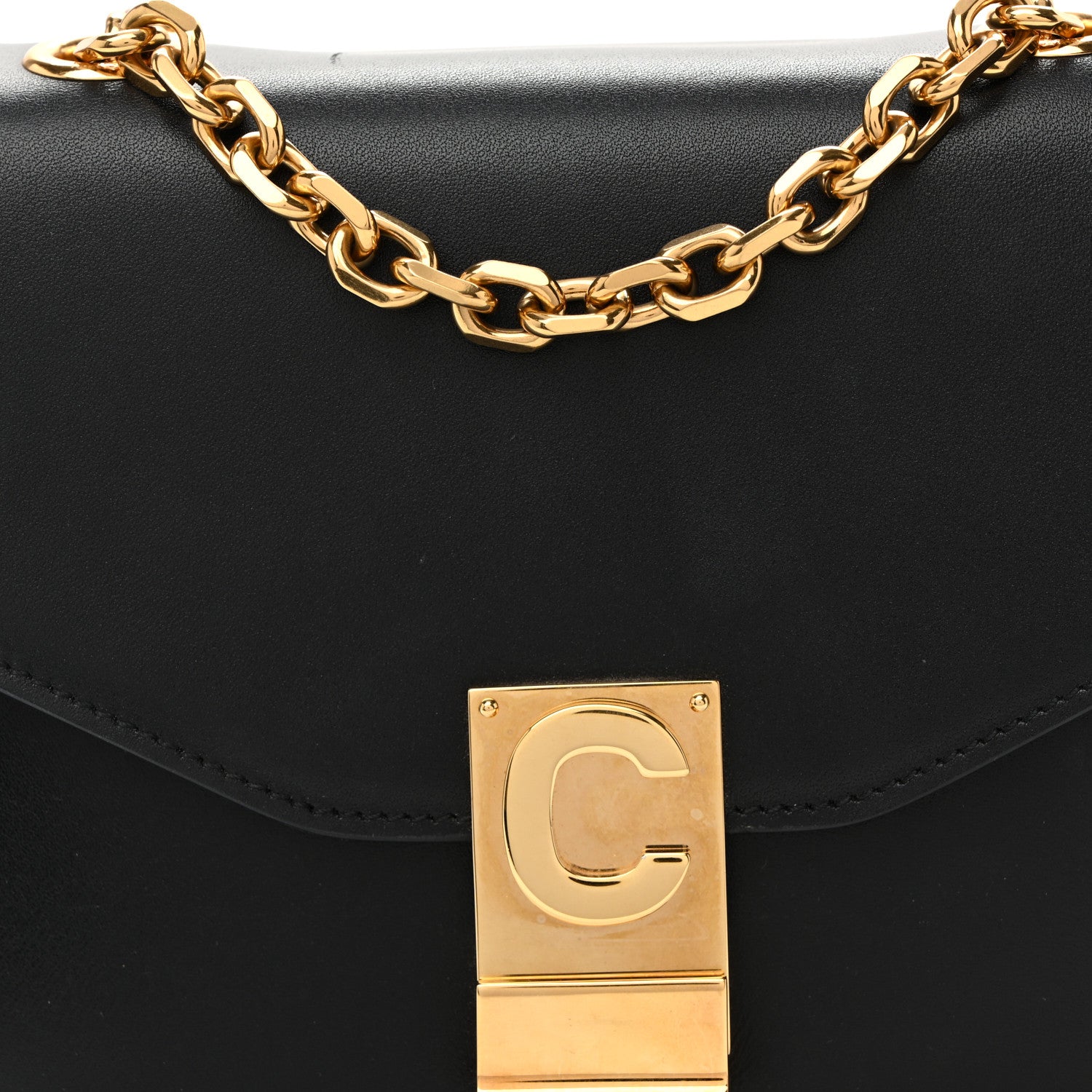 Celine Shiny Calfskin Small C Bag Black 7 of 10