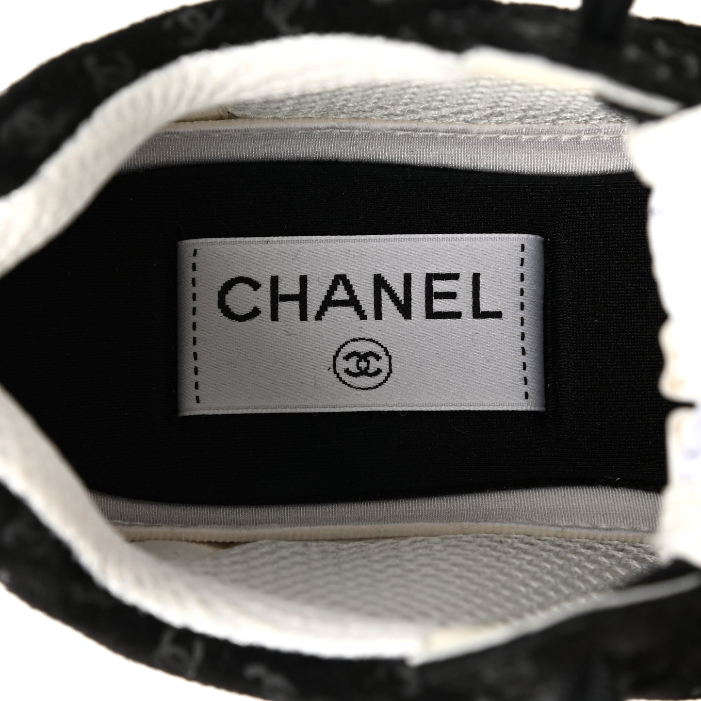 Suede Calfskin Printed CC Sneakers 35.5 Black
