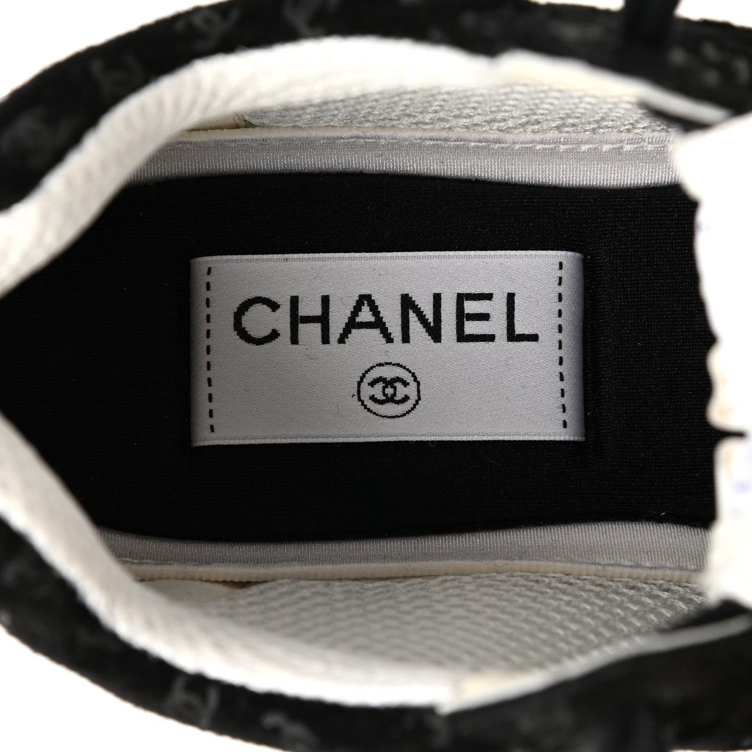 Chanel Suede Calfskin Printed CC Sneakers 35.5 Black 7 of 9