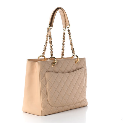 Chanel Caviar Quilted Grand Shopping Tote GST Beige Clair 3 of 9