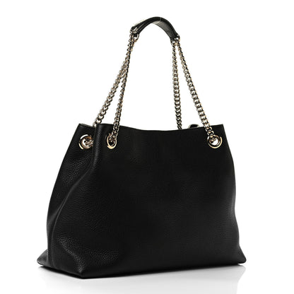 Gucci Pebbled Calfskin Medium Soho Chain Shoulder Bag Black 3 of 10