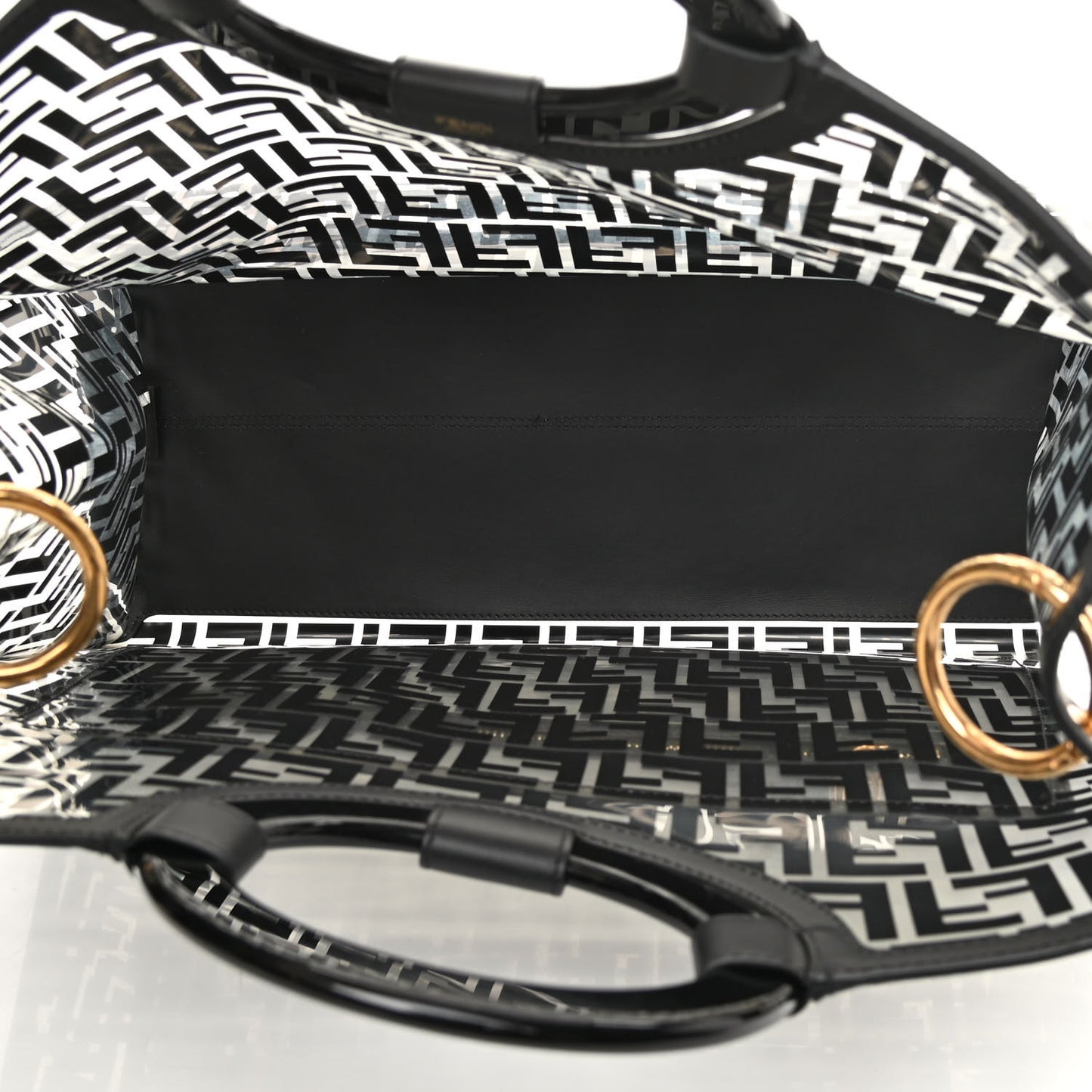 TPU FF Vitello Century Plexiglass Large Runaway Shopper Tote Black