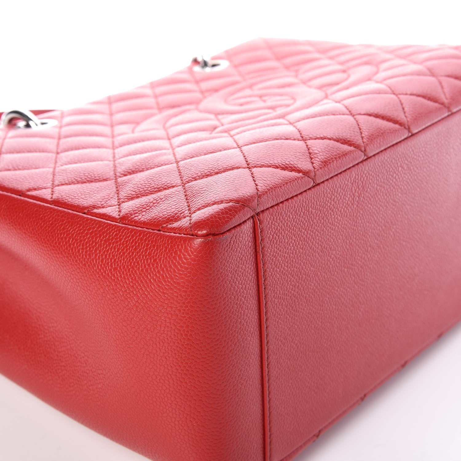 Chanel Caviar Quilted Grand Shopping Tote GST Red 10 of 12