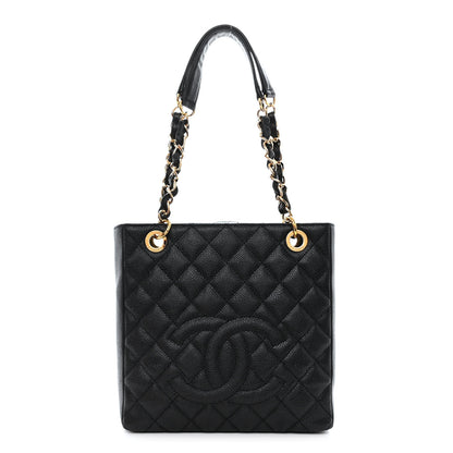 Chanel Caviar Quilted Petit Shopping Tote PST Black 1 of 12