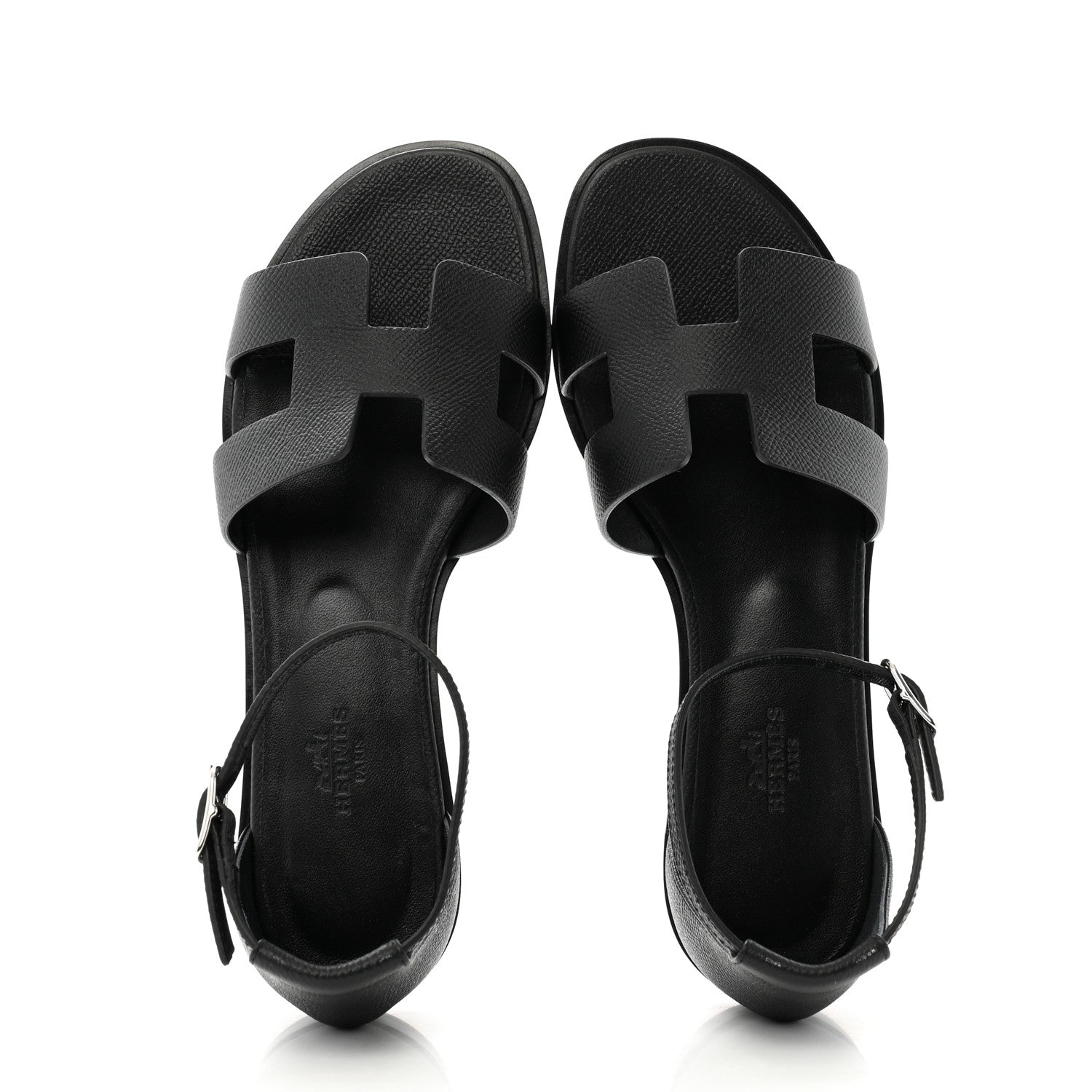 Hermes Epsom Santorini Sandals 38 Black 5 of 10