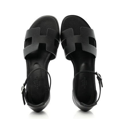 Hermes Epsom Santorini Sandals 38 Black 5 of 10