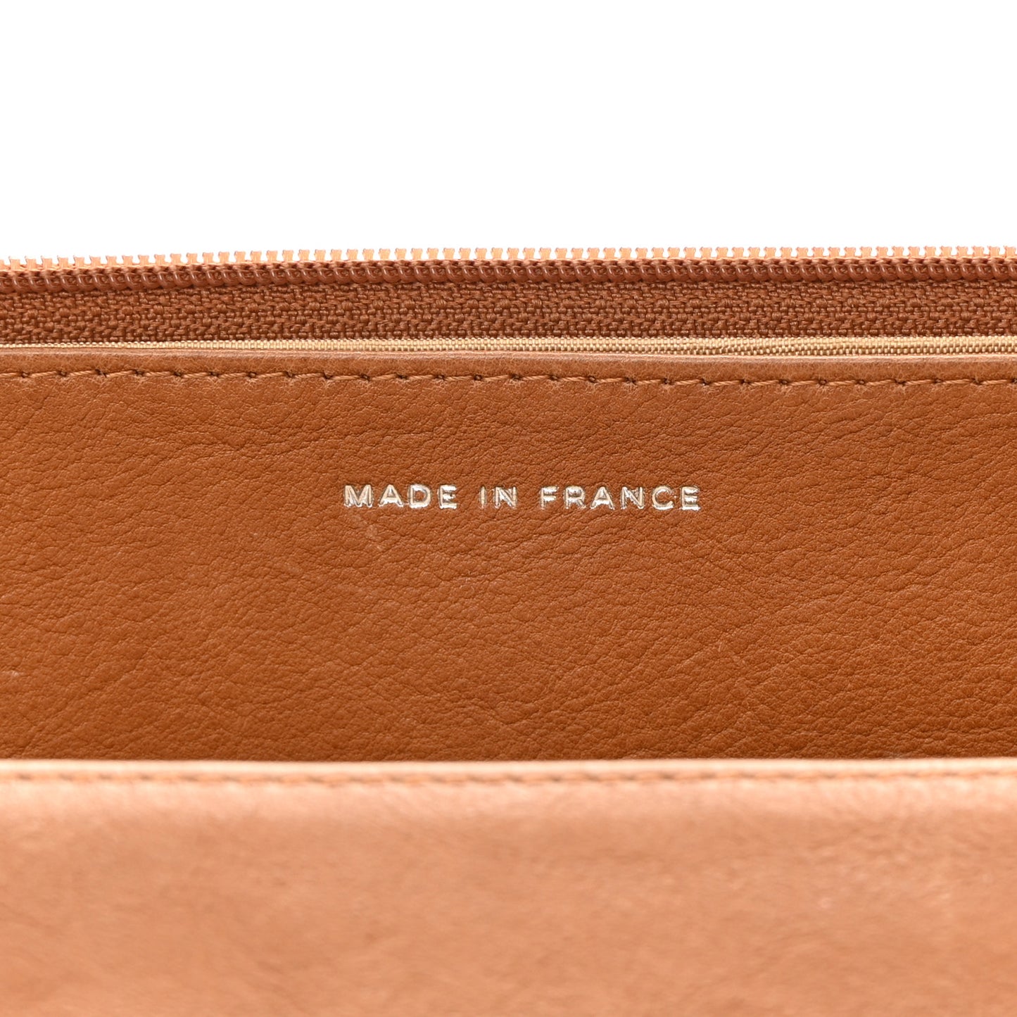 Lambskin Timeless CC Wallet On Chain WOC Light Brown