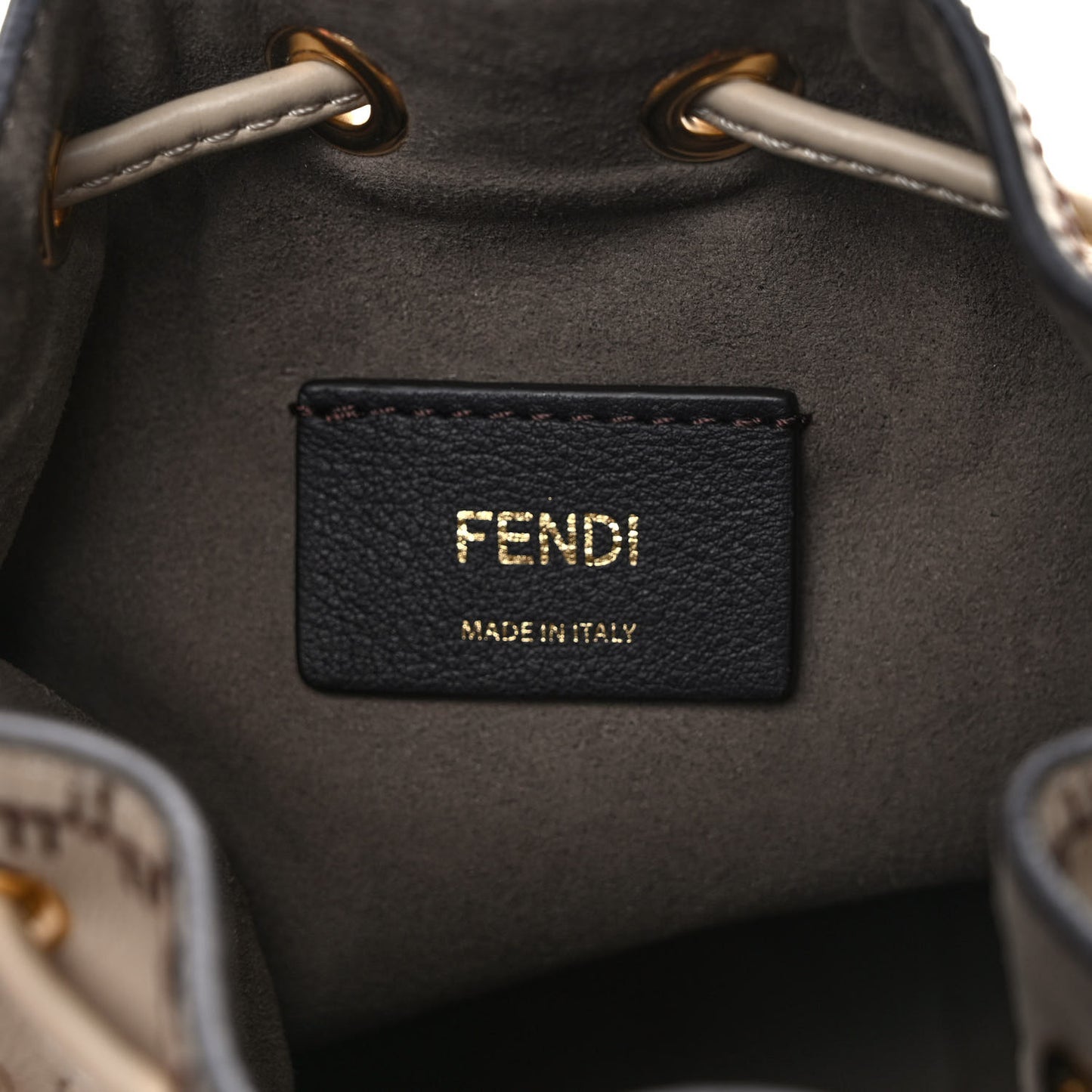 Suede Vitello Grace F is Fendi Micro FF Mini Mon Tresor Bucket Bag Nude Spring Maya