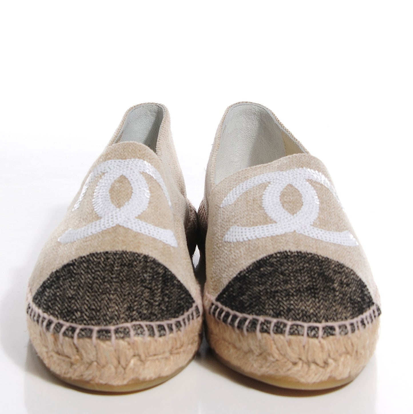 Toile Sequin CC Espadrilles Beige 39 Black Beige