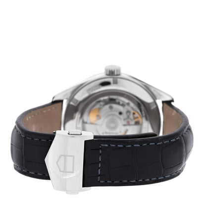 Tag Heuer Stainless Steel Alligator 41mm Carrera Calibre 5 Automatic Watch Blue WAR201E 3 of 4