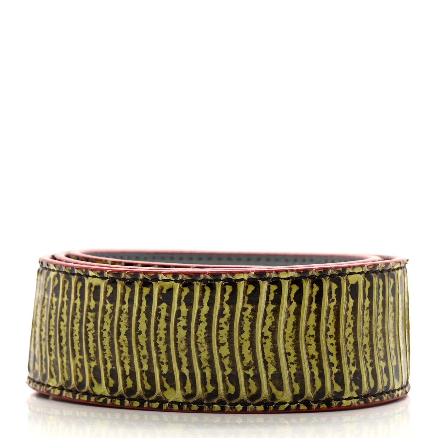 Elaphe Vitello Dolce Strap You Verde Acido Ardesia