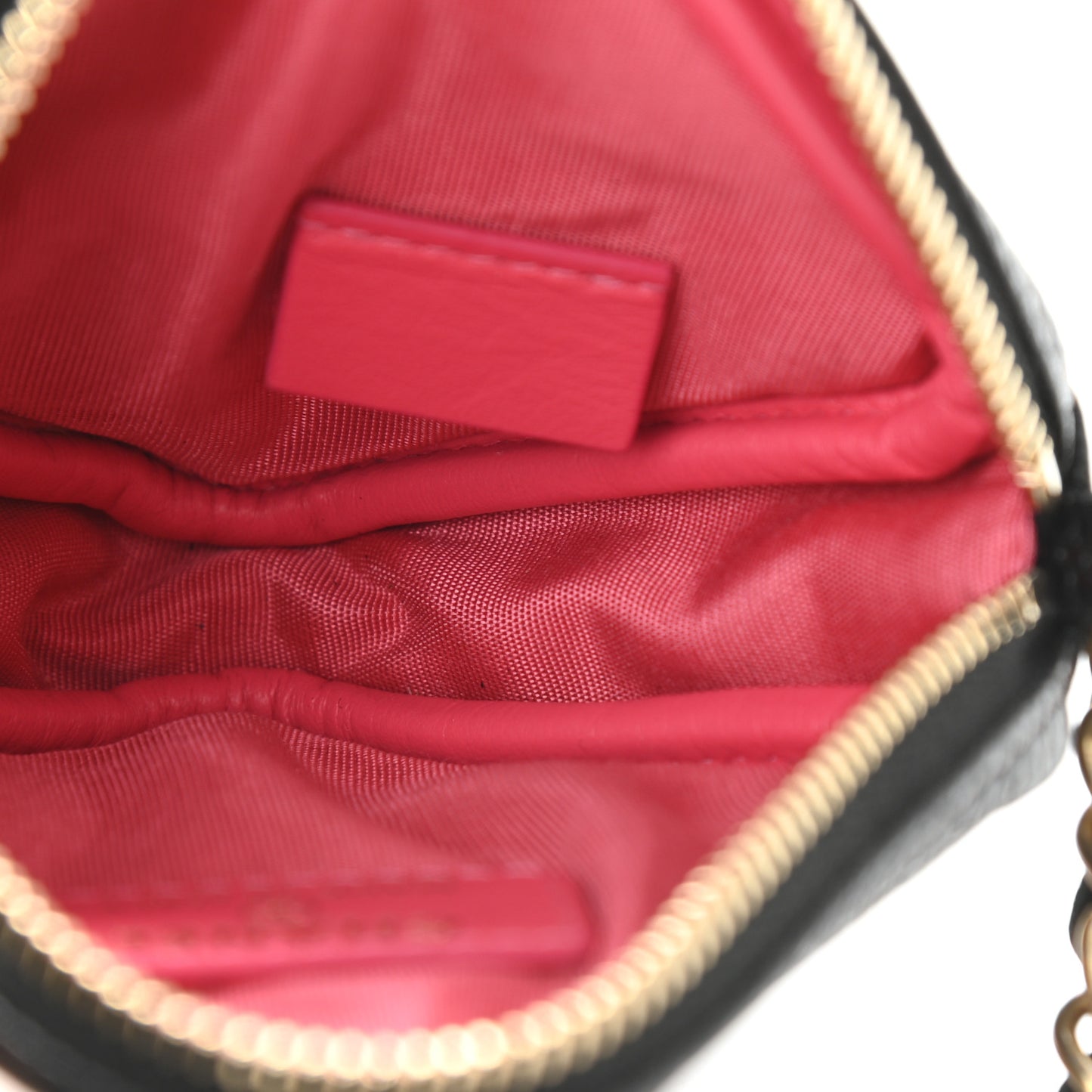 Caviar Quilted Diamond Coin Purse With Chain Black