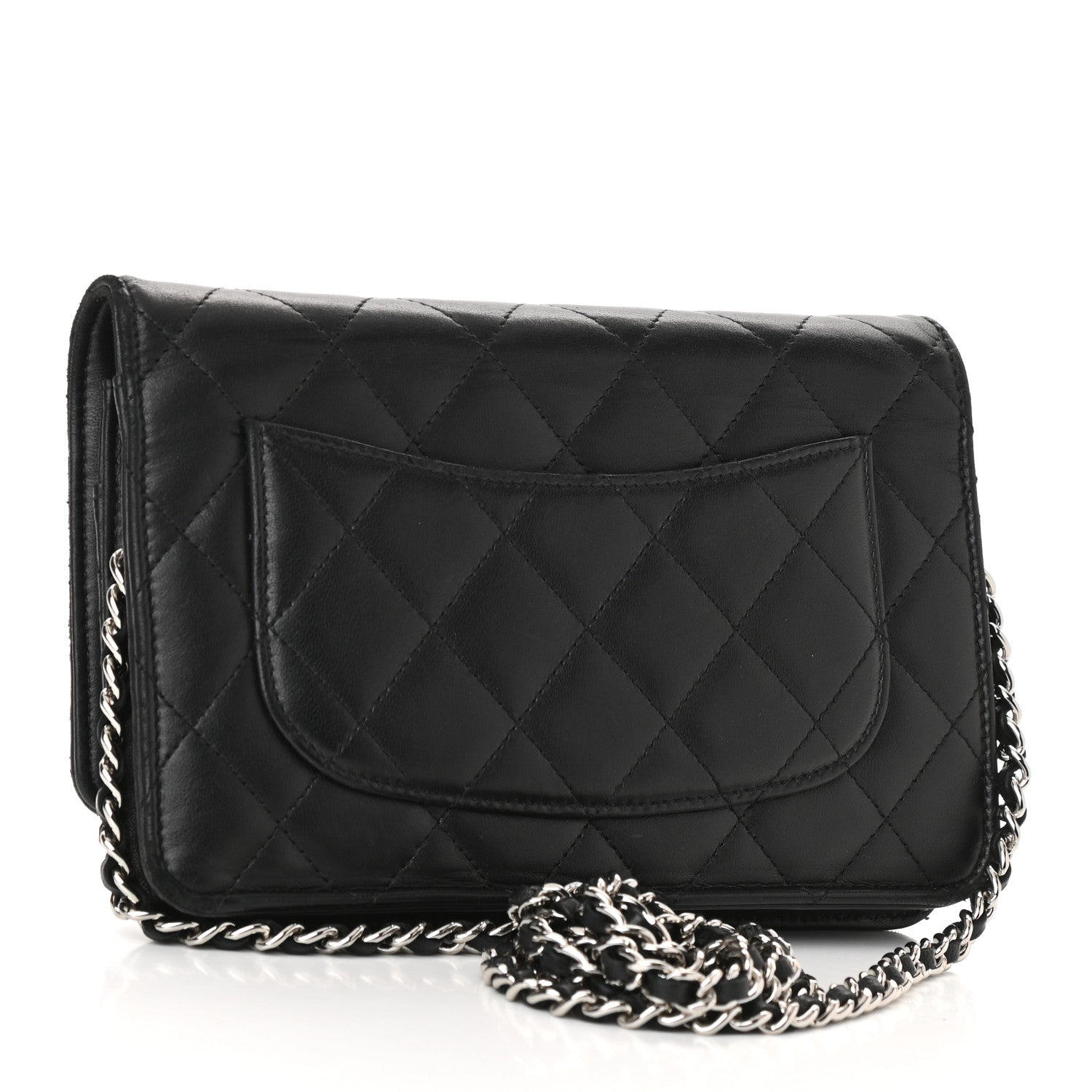 Chanel Lambskin Quilted Wallet On Chain WOC Black 3 of 13