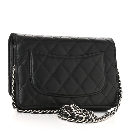 Chanel Lambskin Quilted Wallet On Chain WOC Black 3 of 13