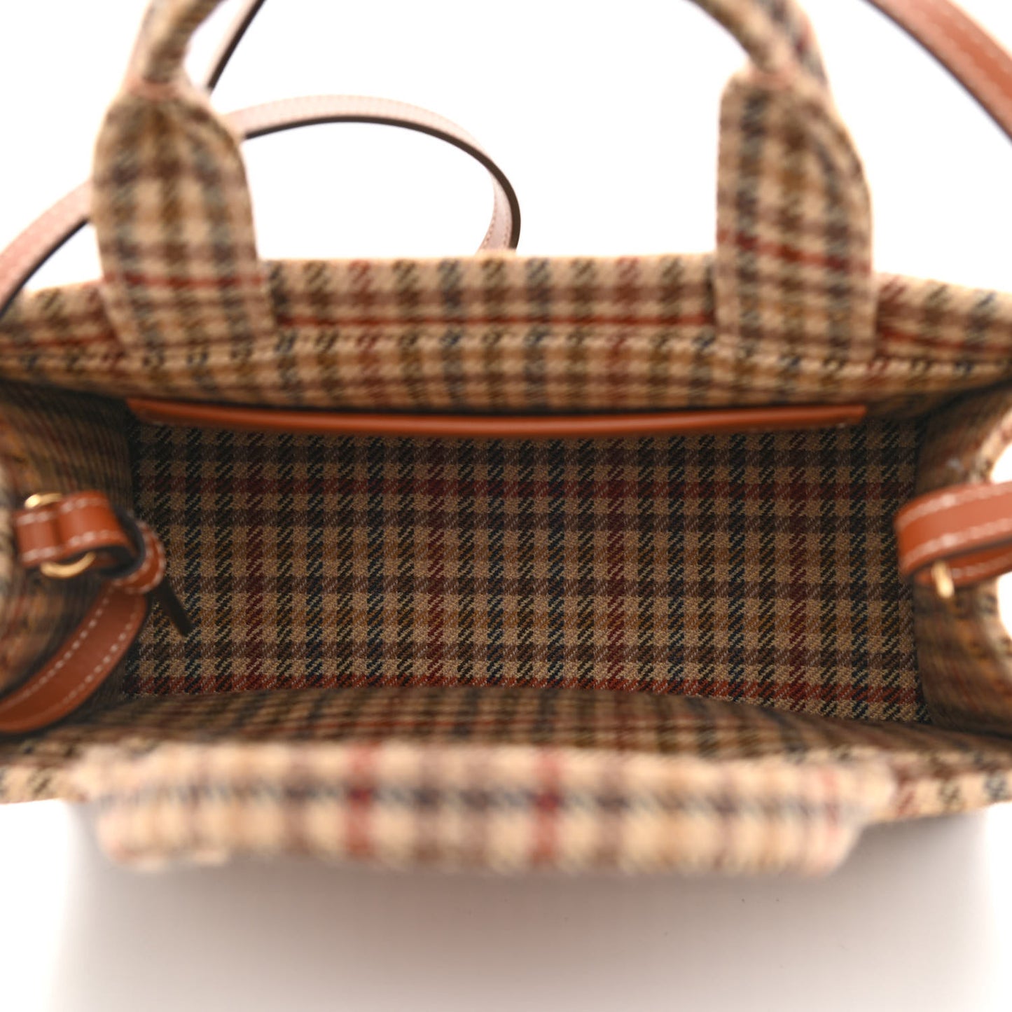 Tweed Calfskin Triomphe Small Cabas Thais Multicolor