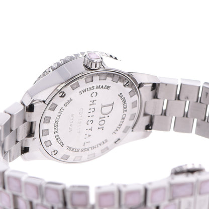 Christian Dior Stainless Steel Diamond Pave Bezel Sapphire 29mm Christal Quartz Watch Pink 5 of 8