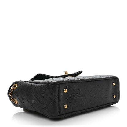 Chanel Caviar Calfskin Quilted Small Top Handle Flap Black 4 of 10