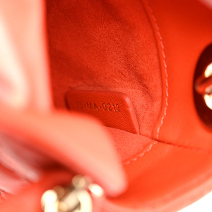 Christian Dior Lambskin Cannage Micro Lady Dior Orange 7 of 10