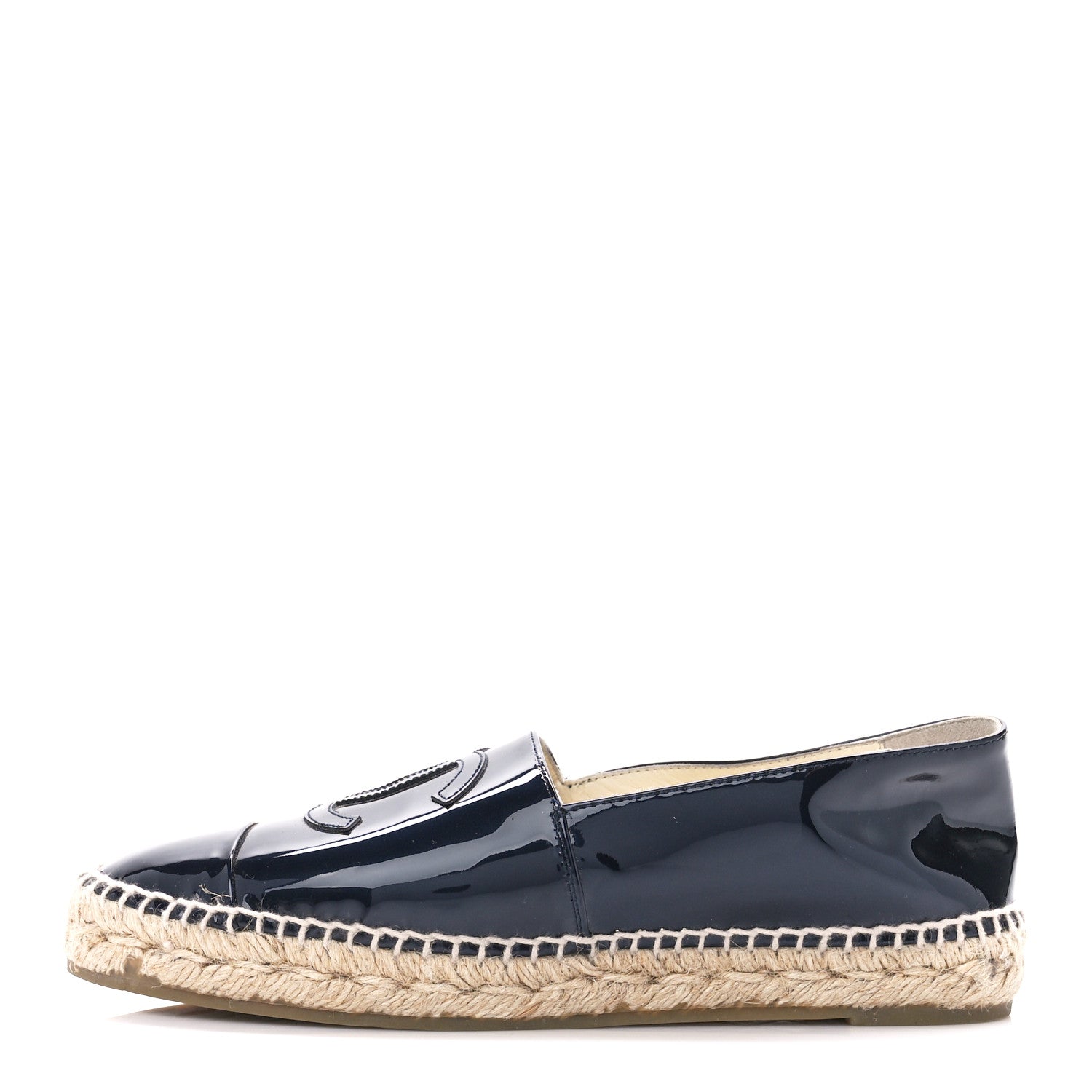 Chanel Patent CC Espadrilles 38 Navy 1 of 10